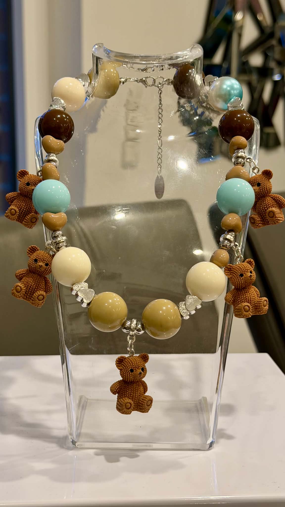 Teddy Toffee Handmade Necklace by Illari