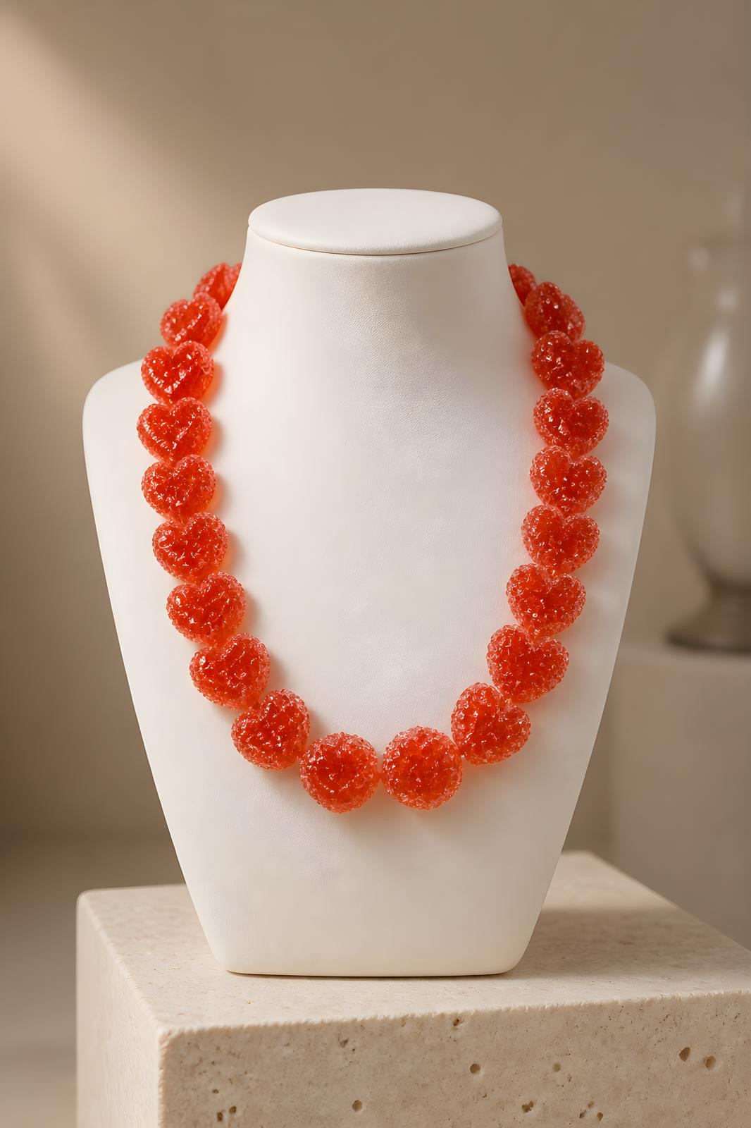 Sugar Gummy – Handmade Gummy Heart Statement Necklace by Illari – One of a Kind