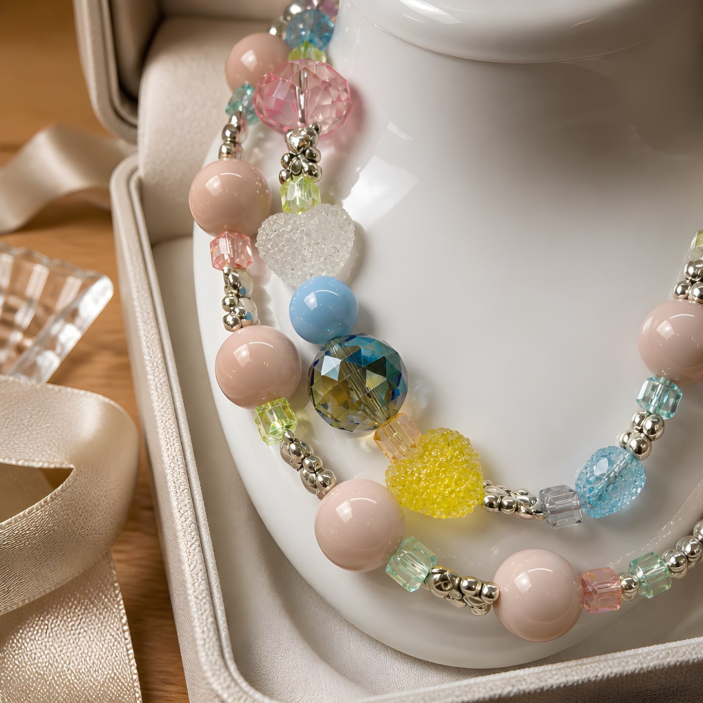 Candy Kiss Handmade Statement Necklace by Illari