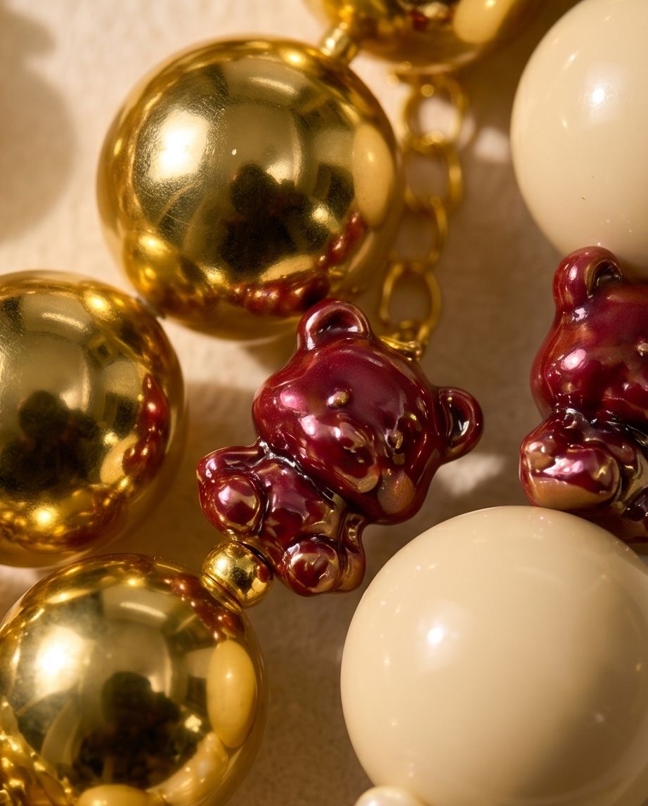 Golden Teddy Handmade Necklace by Illari