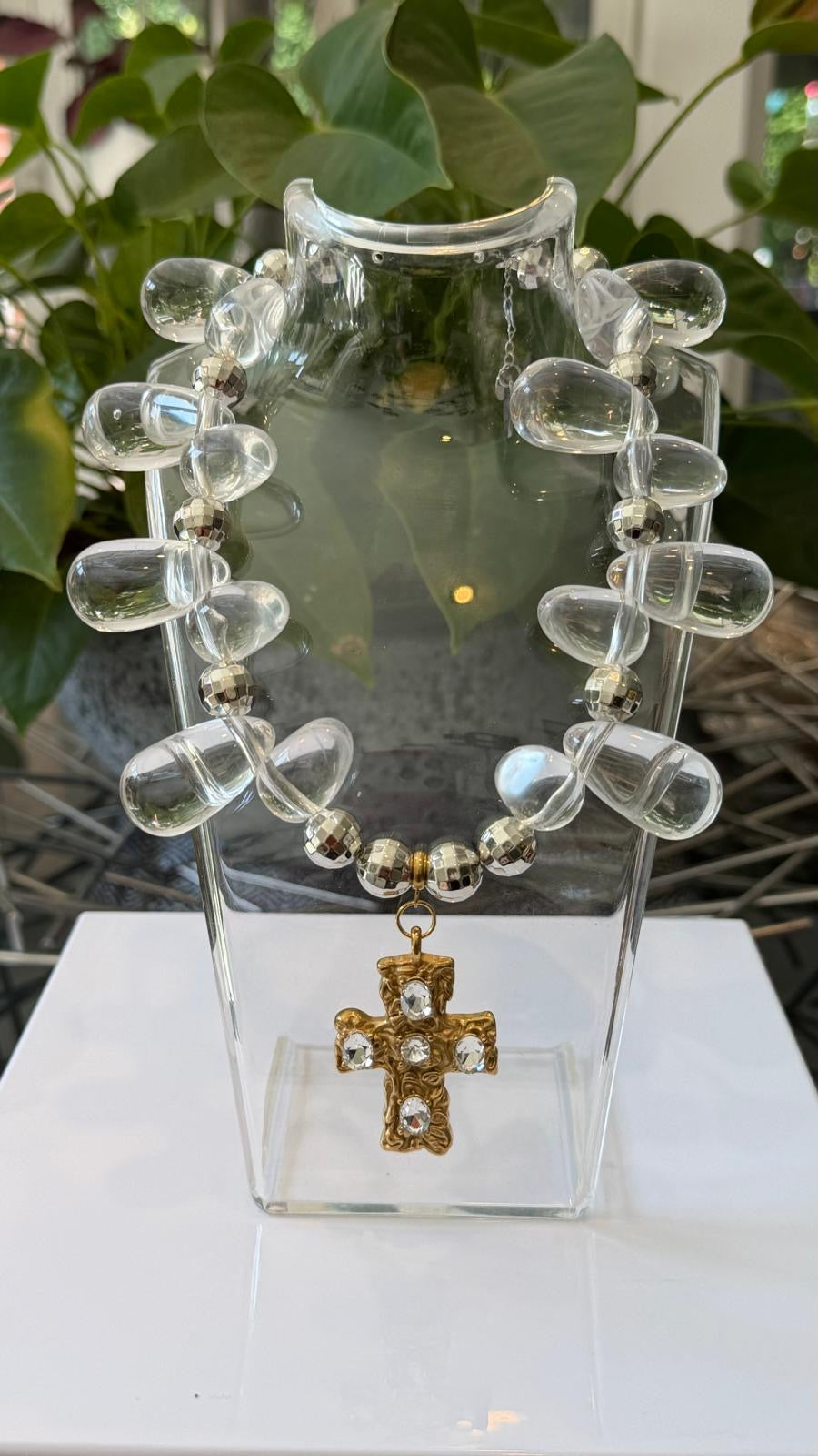 Mirror Cross Handmade Necklace by Illari