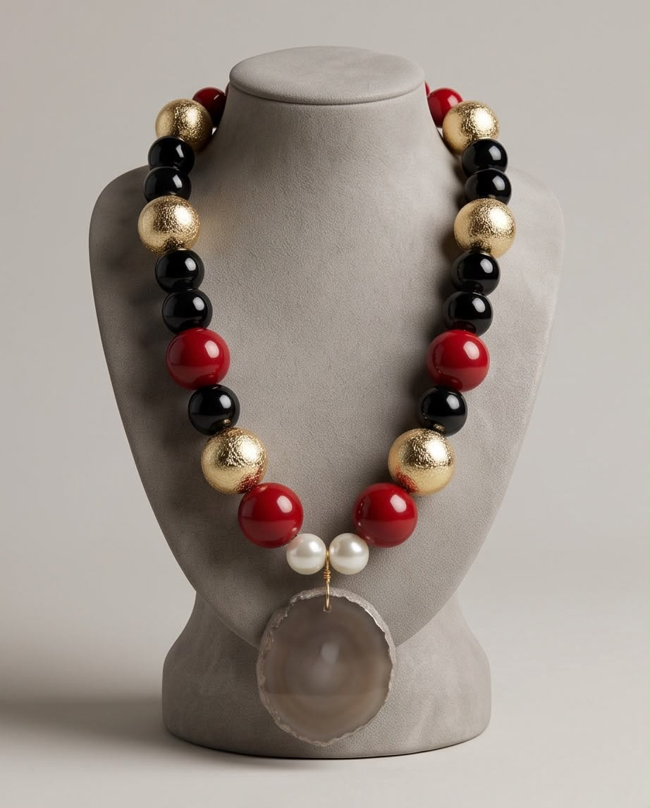 Ópera Handmade Agate Statement Necklace by Illari