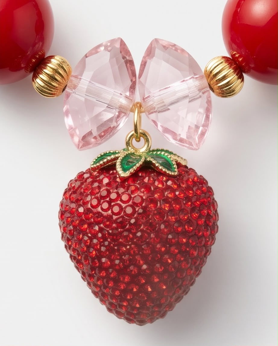 Fraise Bonbon – Handmade Strawberry Statement Necklace