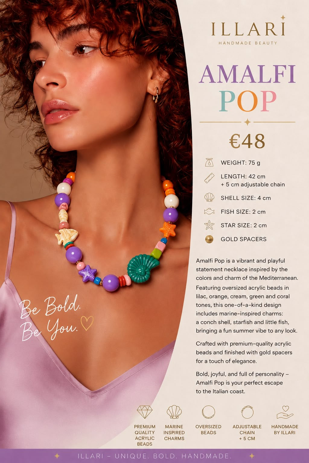 Amalfi Pop Handmade Statement Necklace by Illari