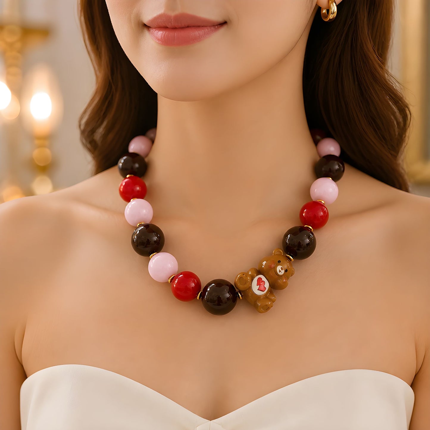 Honey Teddy Handmade Necklace by Illari