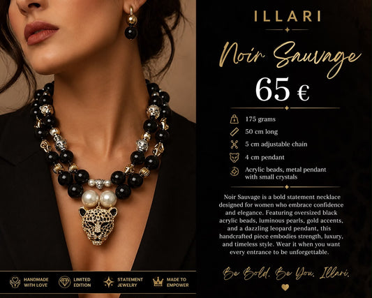 Noir Sauvage Necklace by Illari - Unleash Your Inner Power.