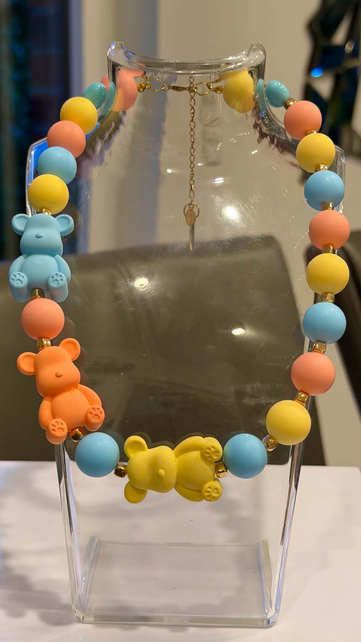 Sunshine Teddy Handmade Necklace by Illari