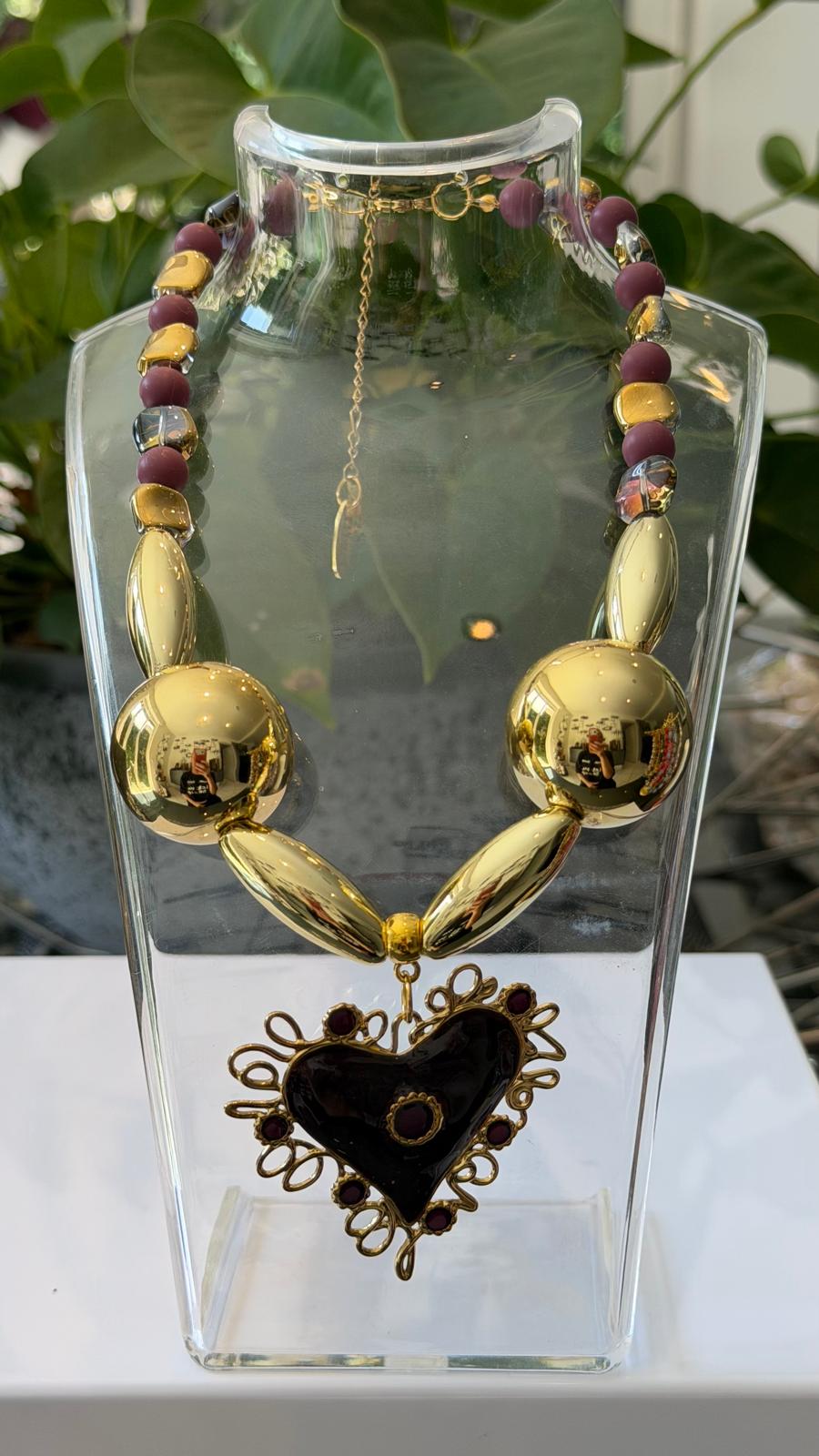 Velvet Heart Handmade Necklace by Illari