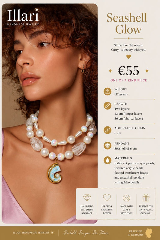 Seashell Glow Handmade Necklace by Illari