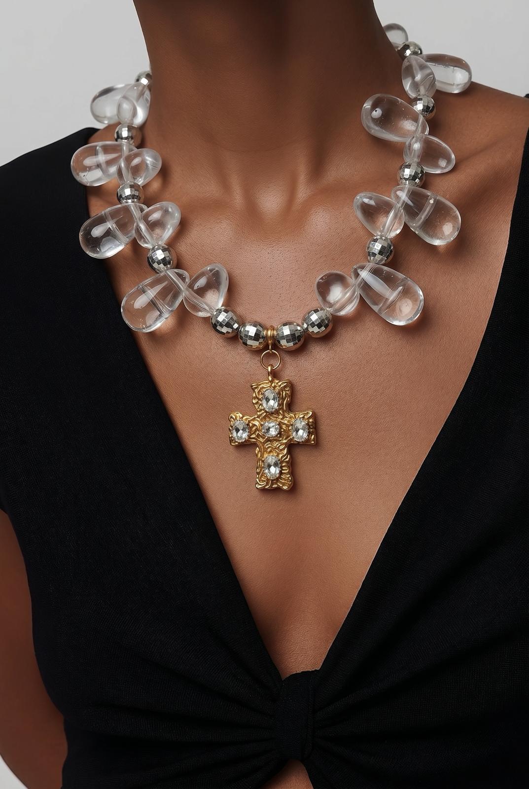 Mirror Cross Handmade Necklace by Illari