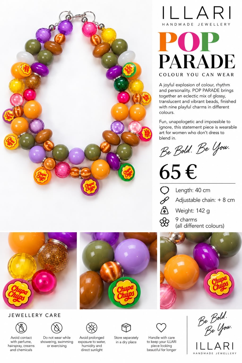 Pop Parade Handmade Statement Necklace by Illari