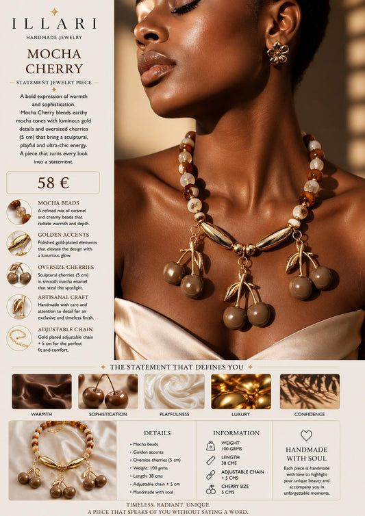 Mocha Cherry Handmade Necklace by Illari