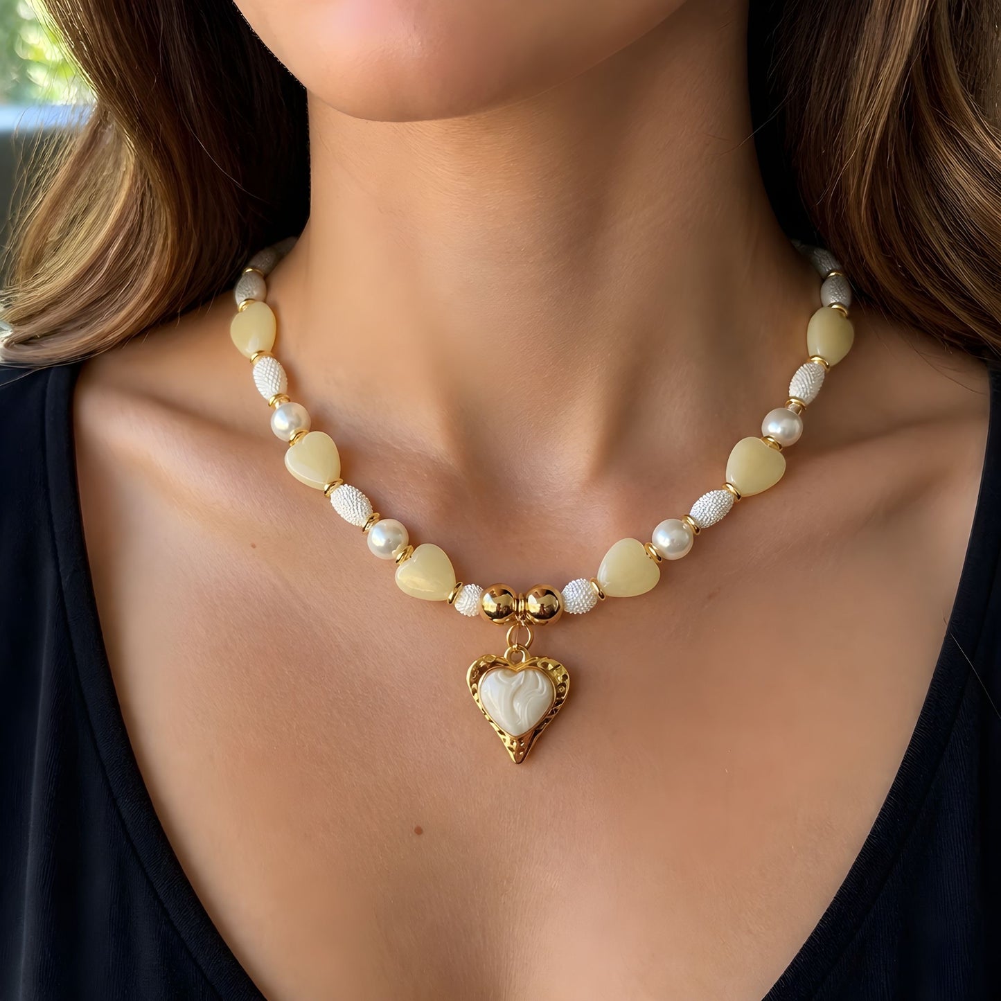 Champagne Handmade Necklace by Illari