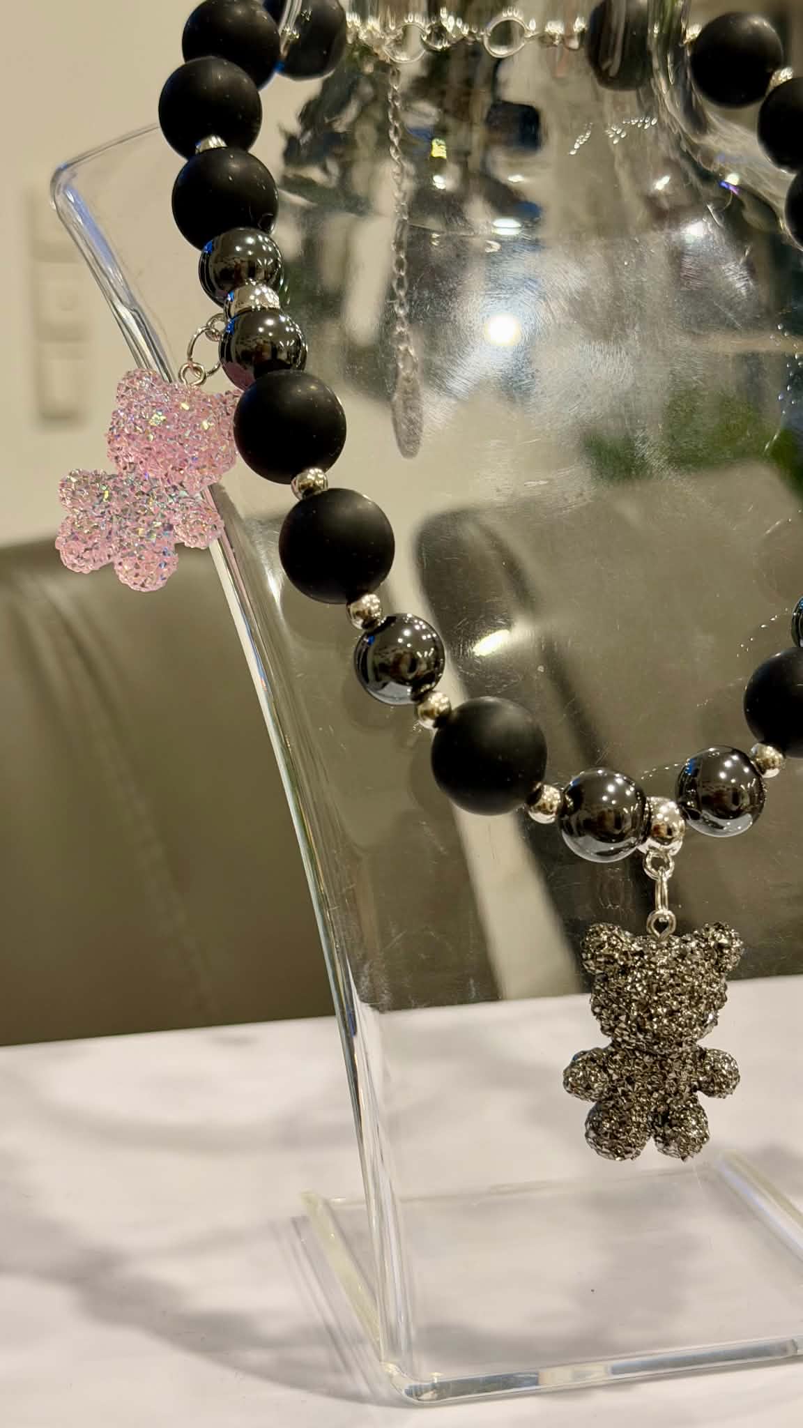 Midnight Teddy Handmade Necklace by Illari