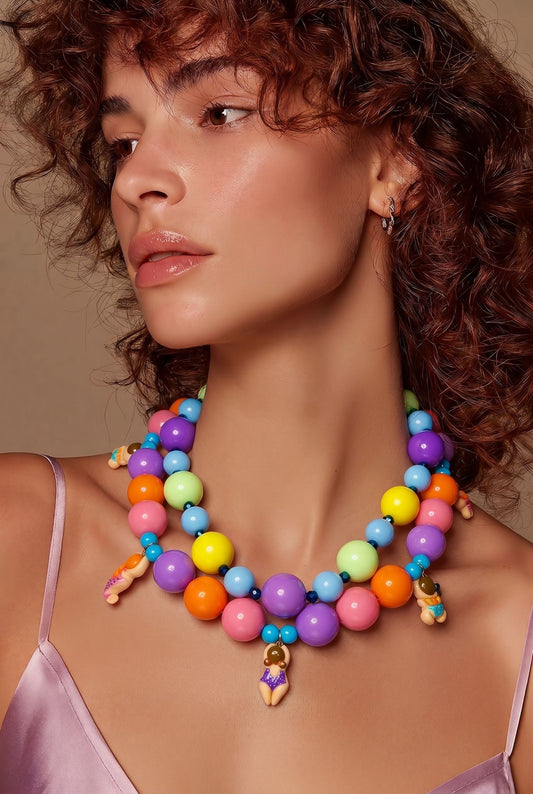 La Playa – Double Layer Handmade Statement Necklace by Illari – One of a Kind