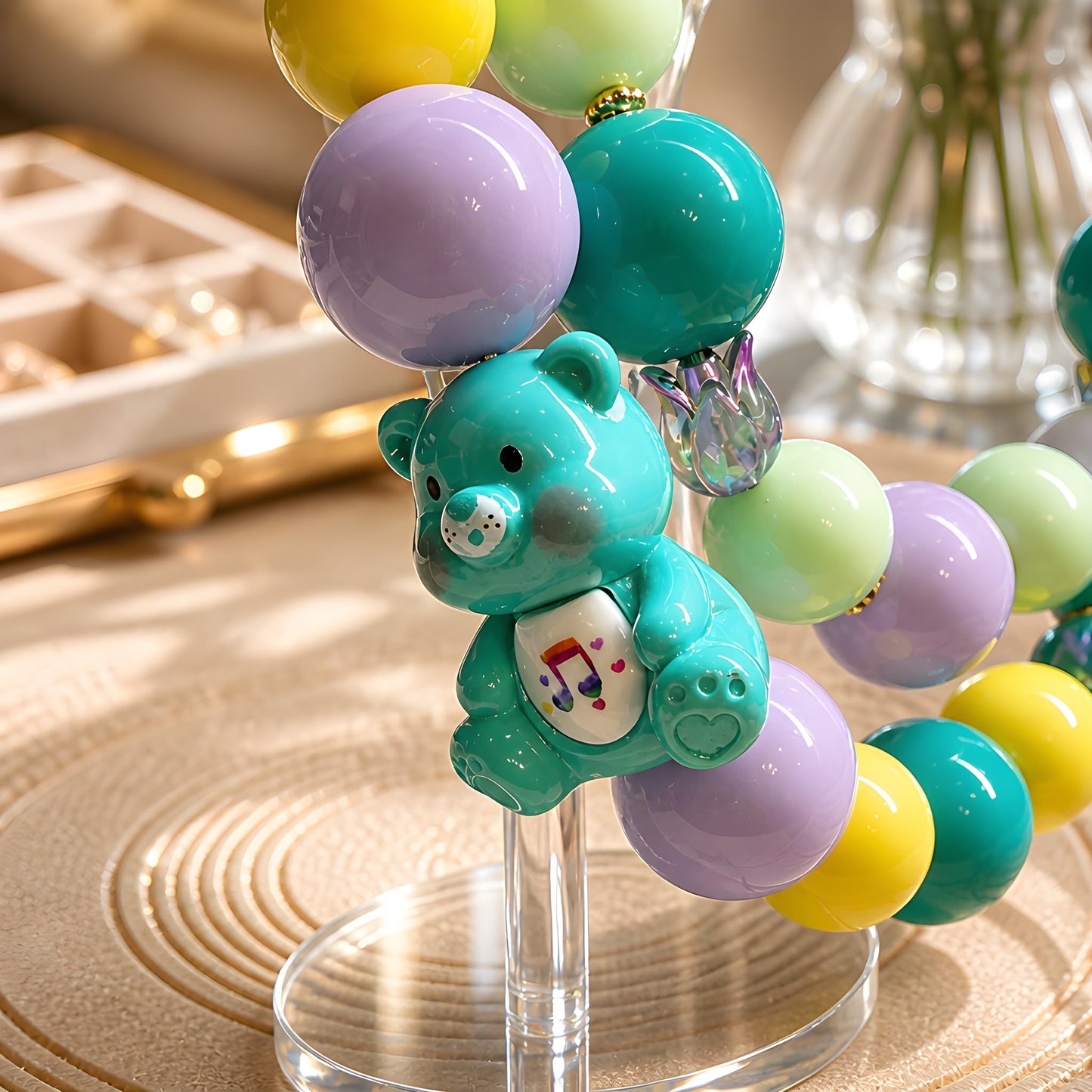 Lavanda Mint Terry – Double Layer Beaded Handmade Teddy Statement Necklace by Illari – One of a Kind