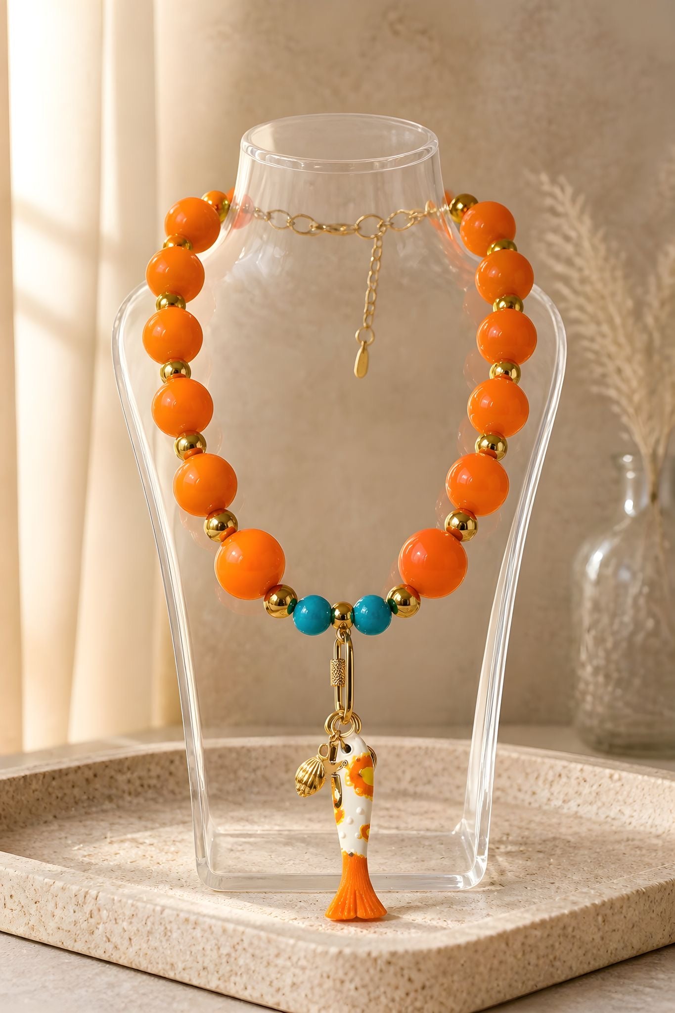 Koi - Beaded Handmade Statement Necklace by Illari – One of a Kind