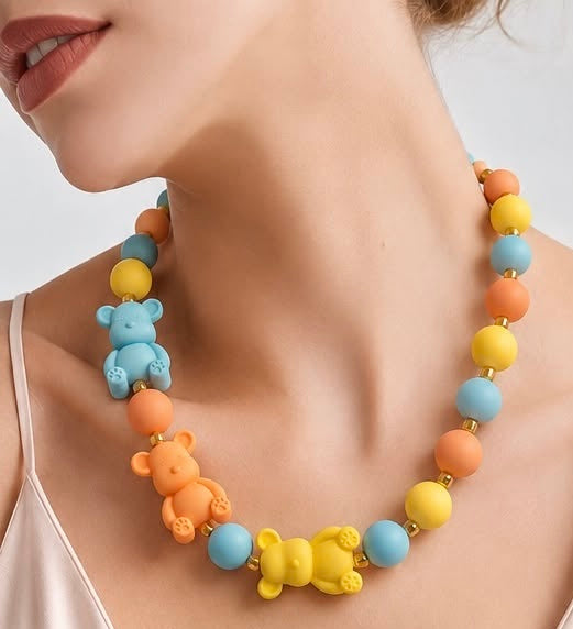 Sunshine Teddy Handmade Necklace by Illari
