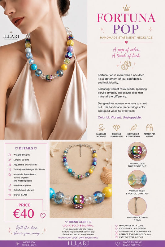 Fortuna Pop Handmade Necklace by Illari