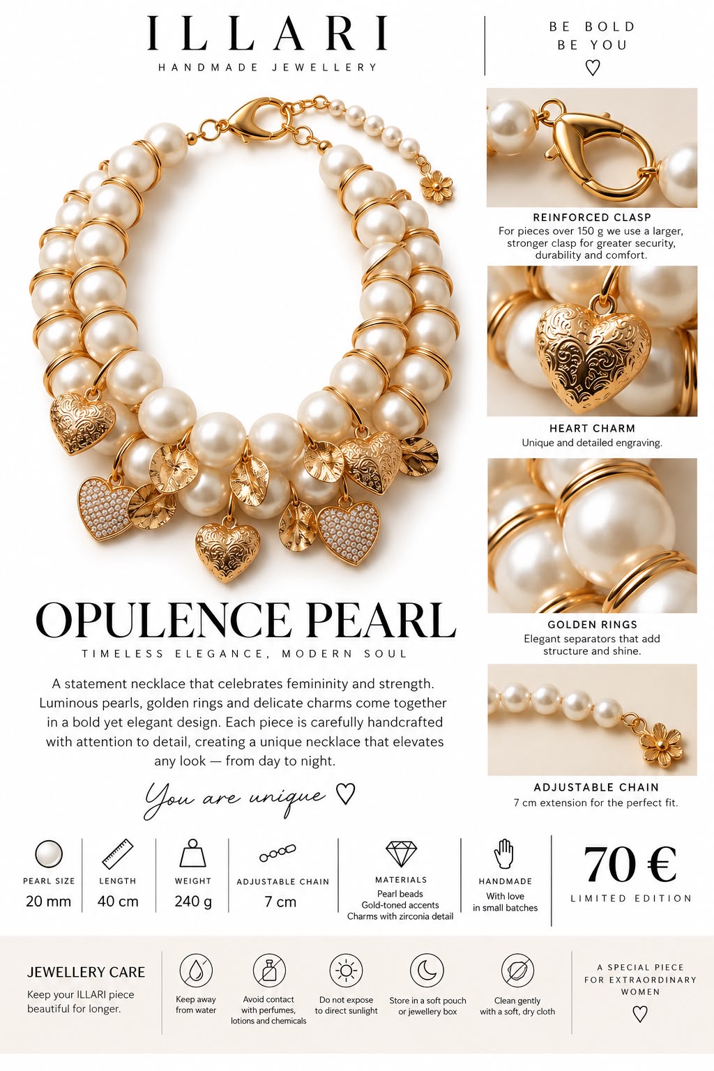 Opulence Pearl – Handmade Statement Necklace