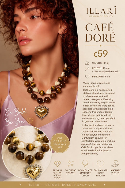 Café Doré Handmade Statement Necklace by Illari