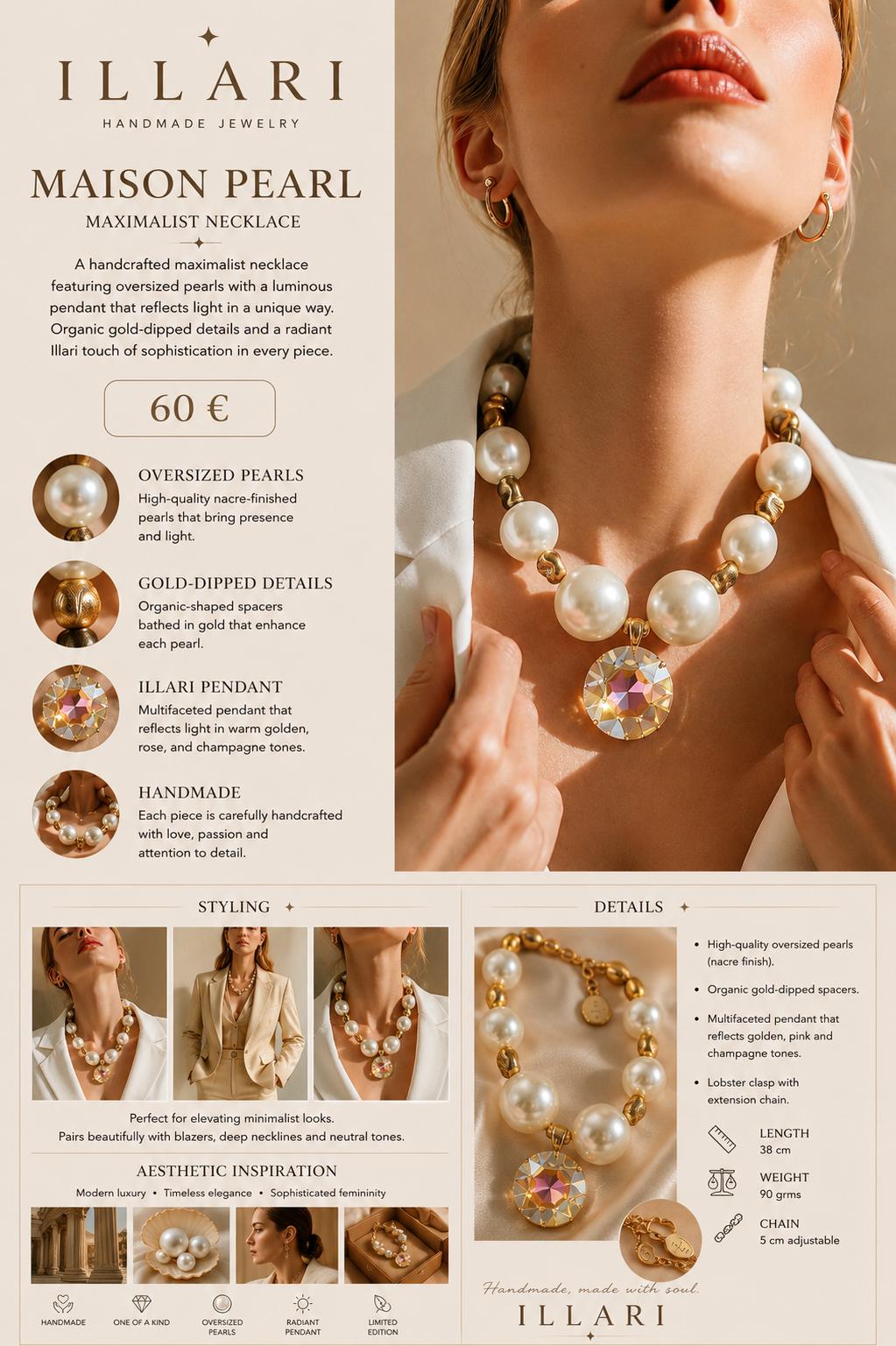 Maison Pearl Maximilized Handmade Necklace by Illari