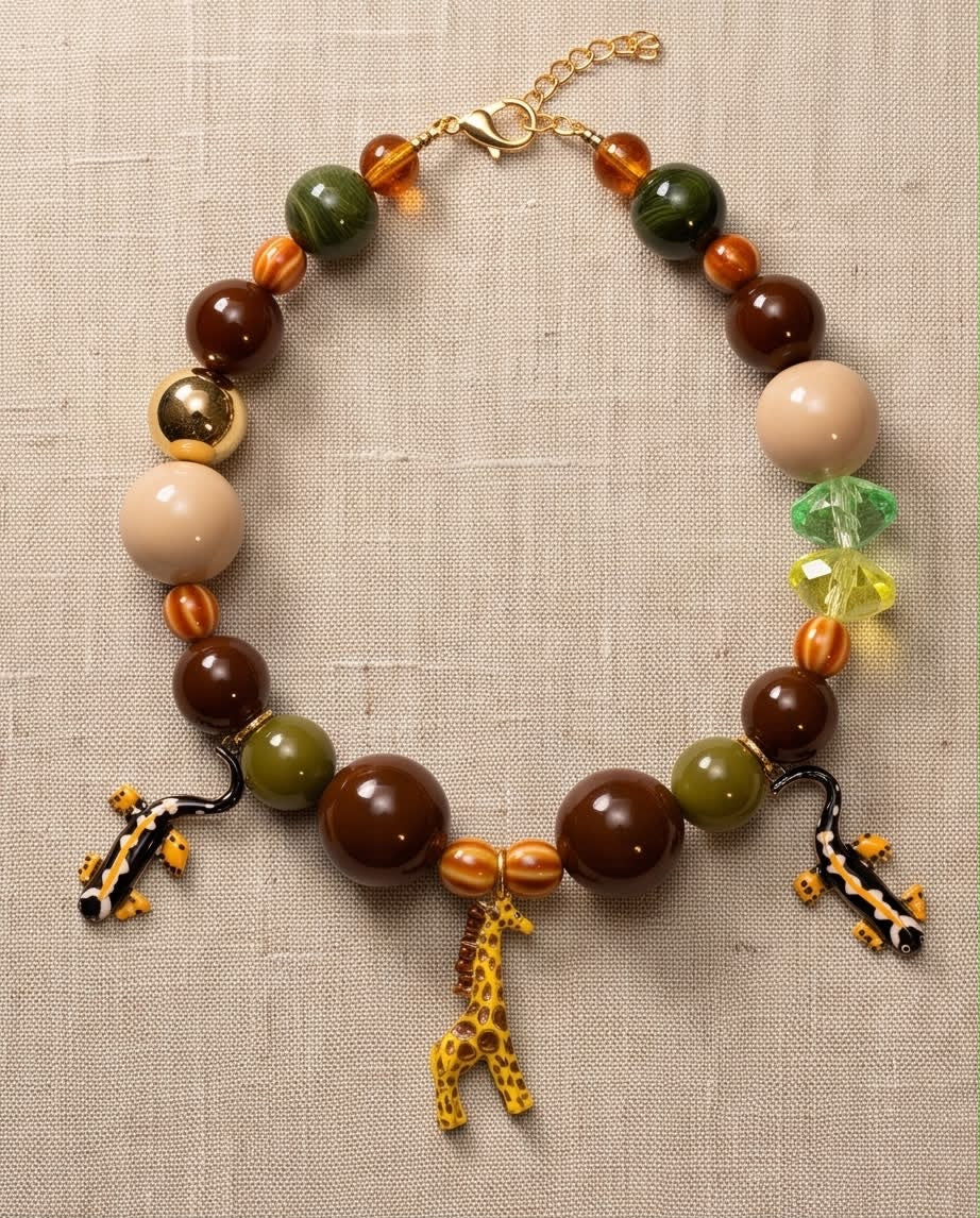 Wild Safari Handmade Statement Necklace by Illari