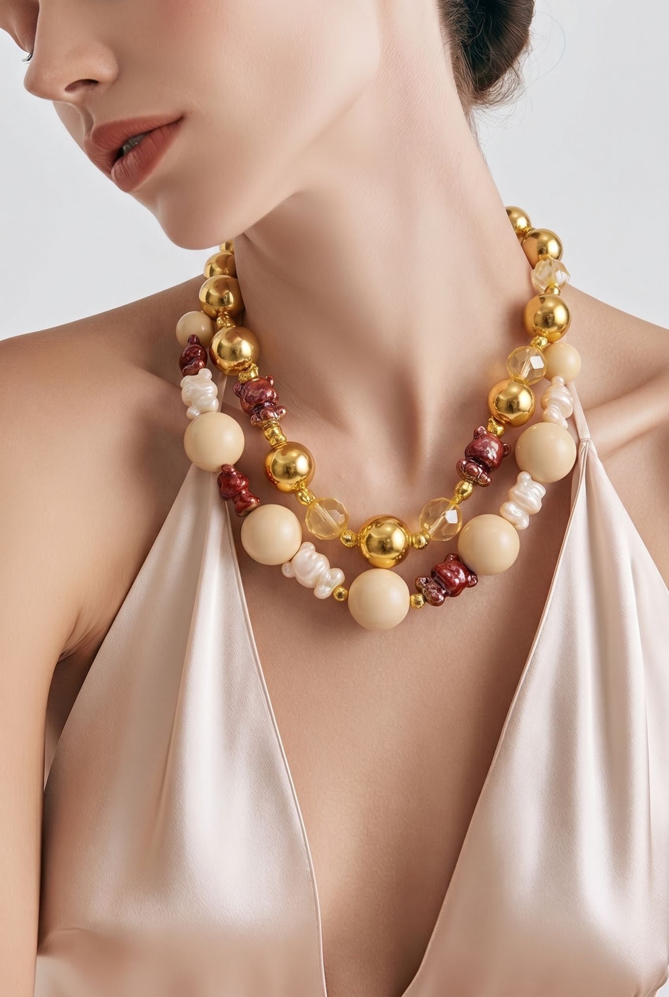 Golden Teddy Handmade Necklace by Illari