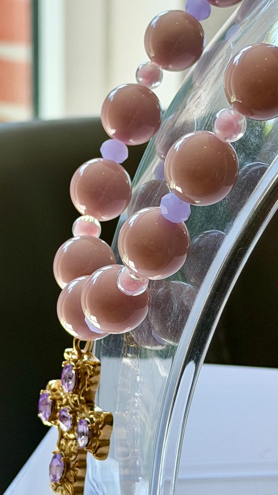 LILAC CROSS Handmade Necklace by Illari