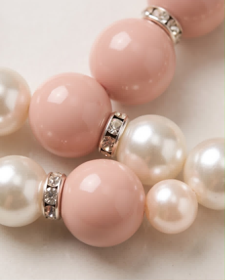 Dusty Rose Cameo Handmade Pearl Statement Necklace by Illari