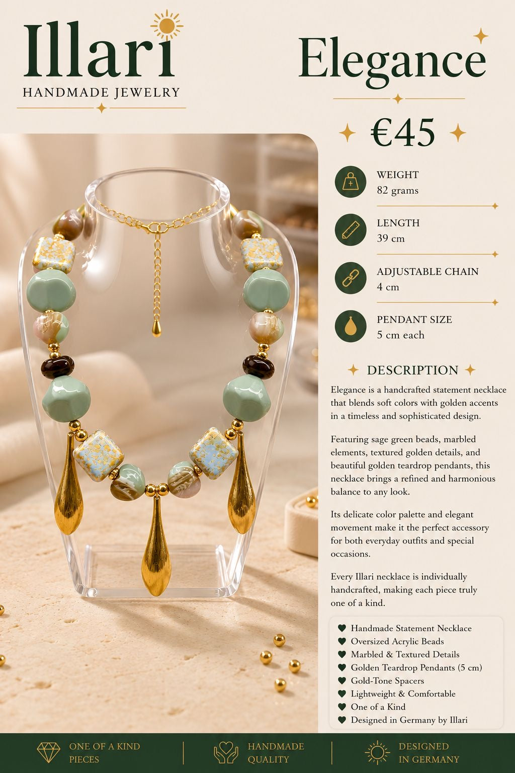 Elegance Handmade Necklace by Illari