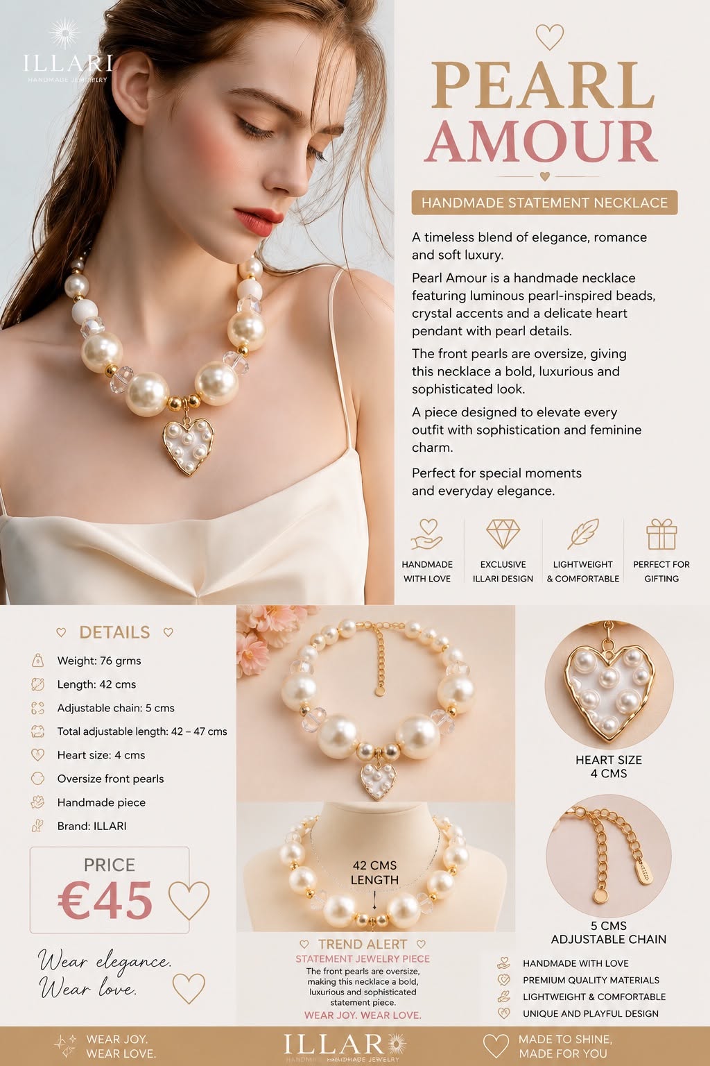 Pearl Amour Handmade Necklace by Illari