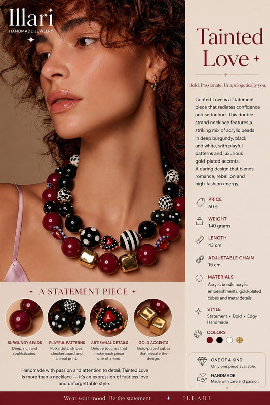 Handmade Pearl Layered Necklace Tainted Love by Illari