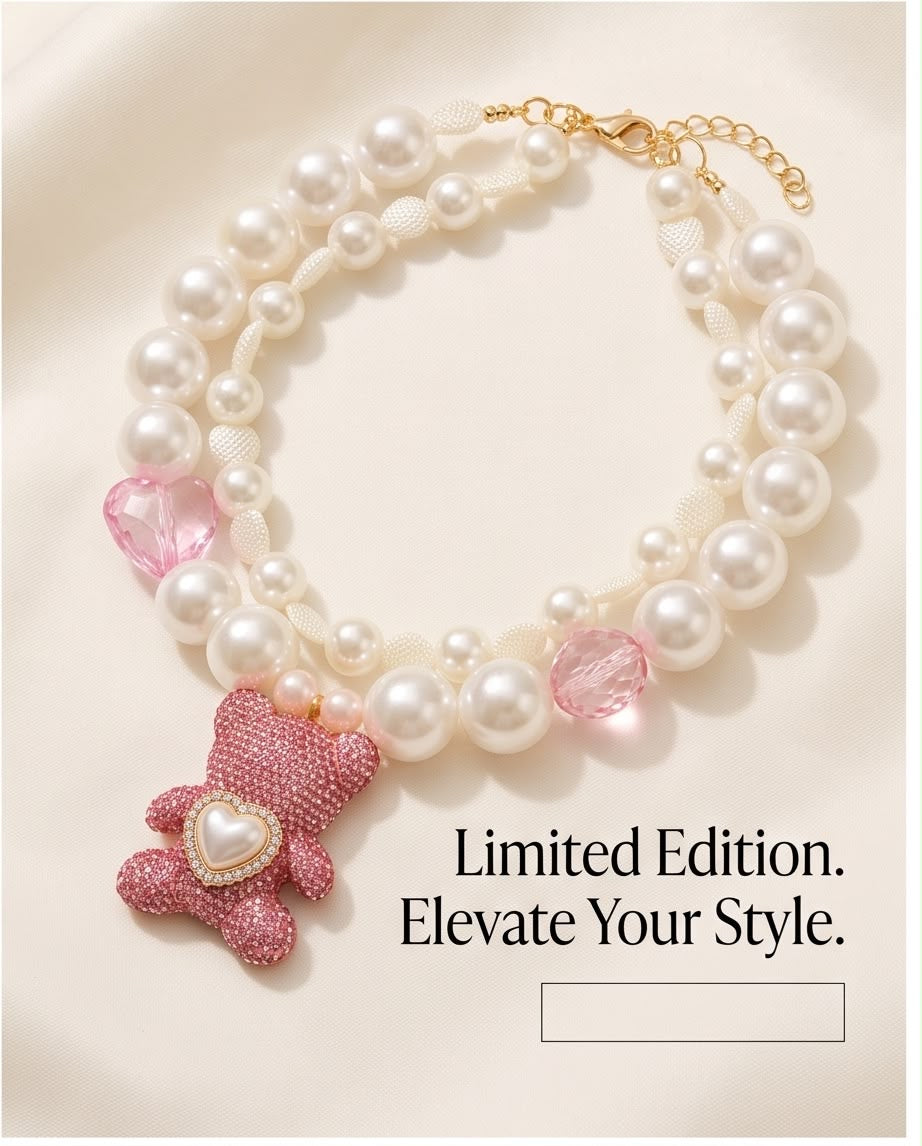 Pearlie Bear Handmade Statement Necklace by Illari