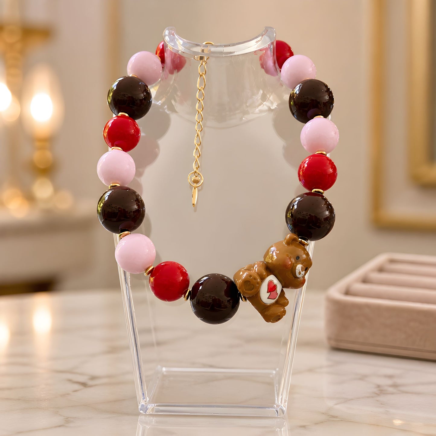 Honey Teddy Handmade Necklace by Illari