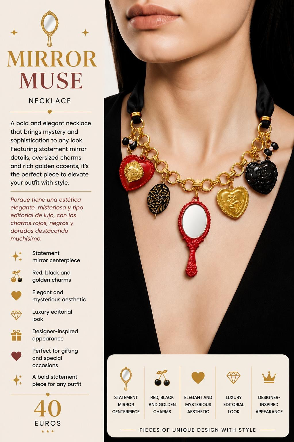 Mirror Muse Handmade Necklace by Illari