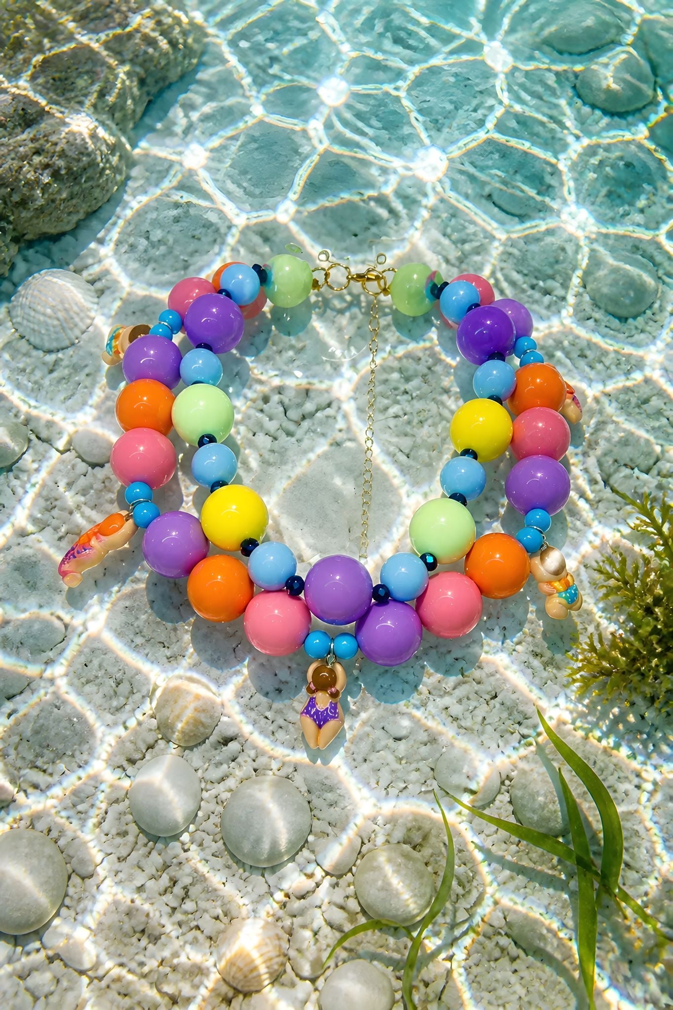 La Playa – Double Layer Handmade Statement Necklace by Illari – One of a Kind