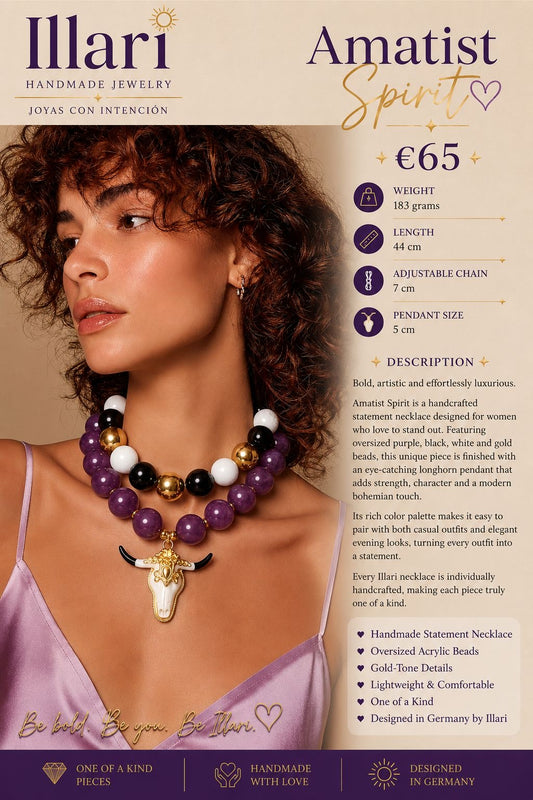 Amatist Spirit Handmade Necklace by Illari