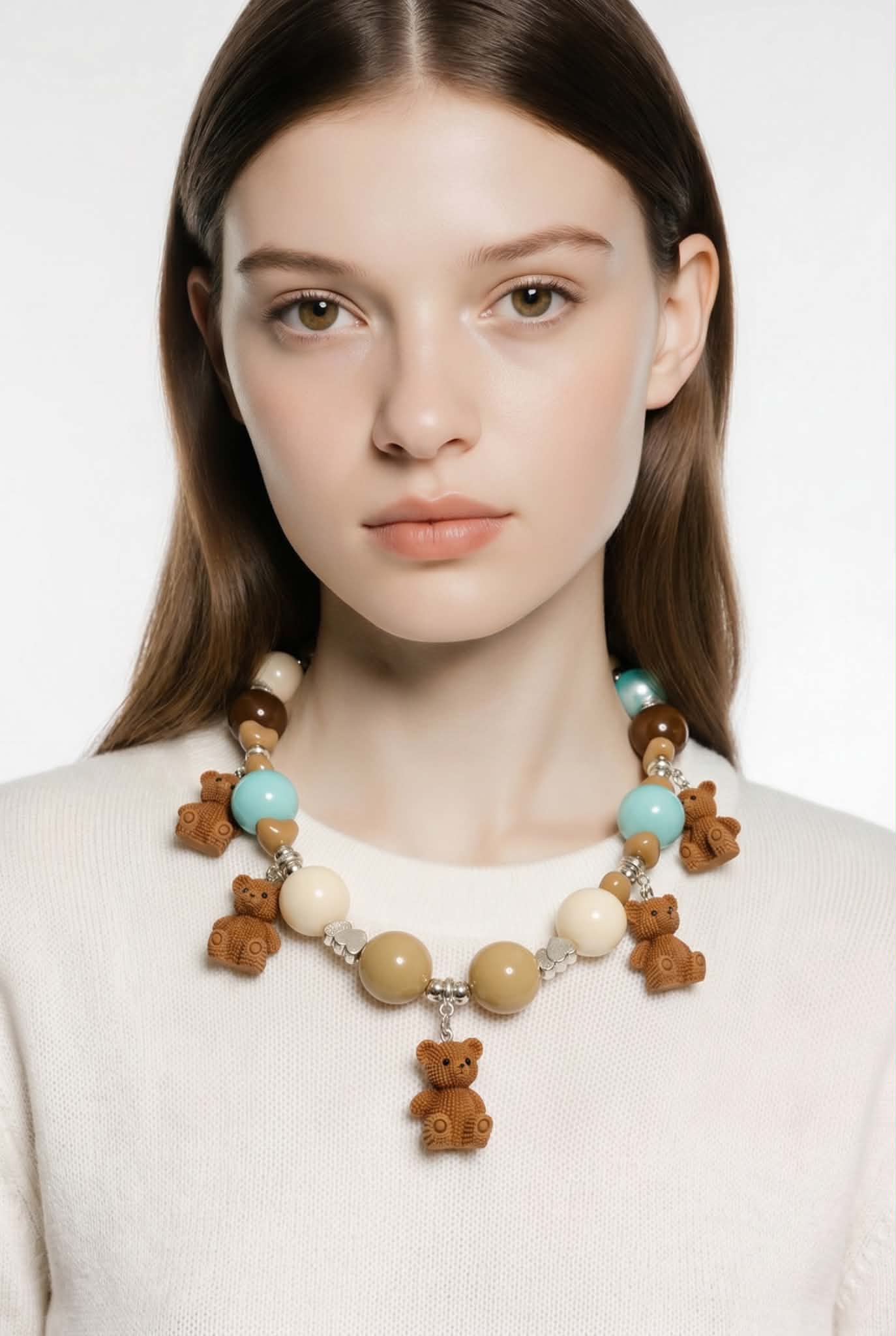 Teddy Toffee Handmade Necklace by Illari