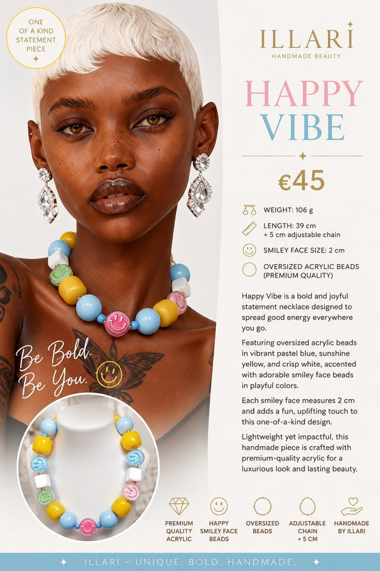 Happy Vibe Handmade Statement Necklace by Illari