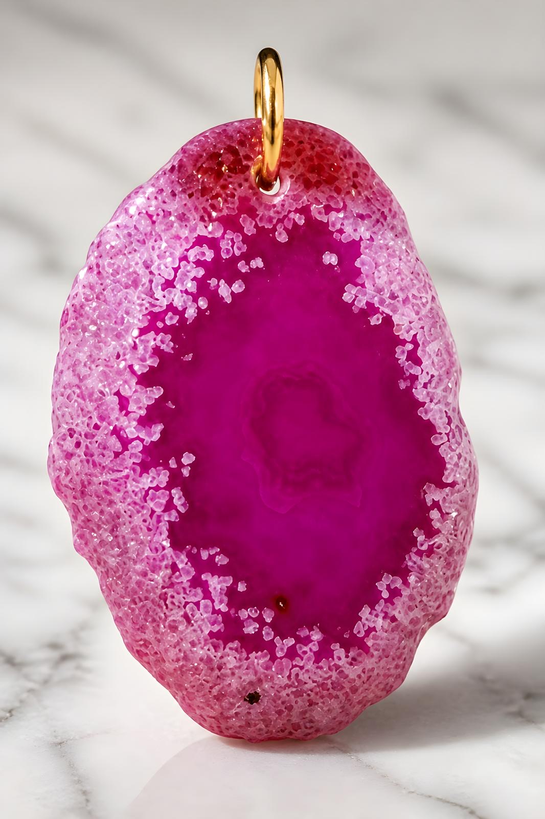 Berry Queen – Fuchsia Statement-Kette mit Steinanhänger | Einzelstück
