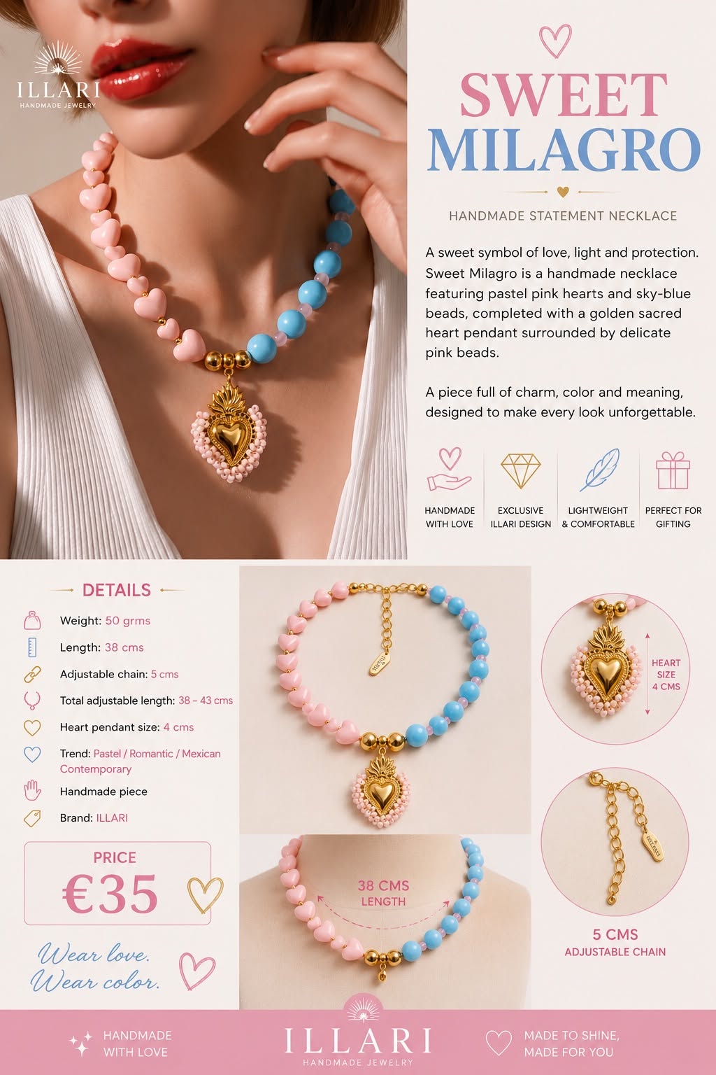 Sweet Milagro Handmade Necklace by Illari