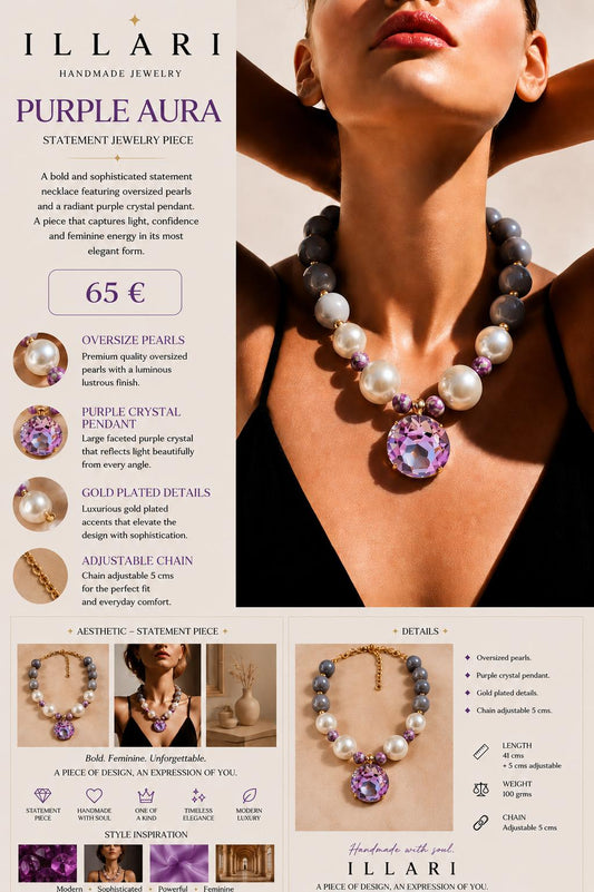 PURPLE AURA Handmade Necklace by Illari