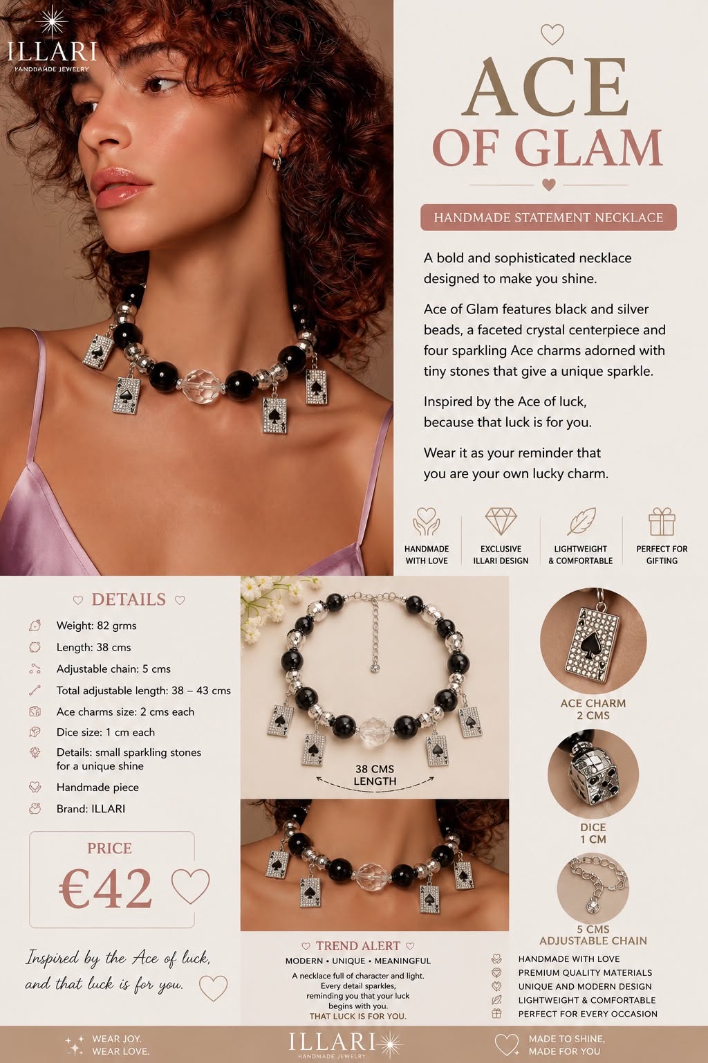 Ace of Glam Handmade Necklace by Illari