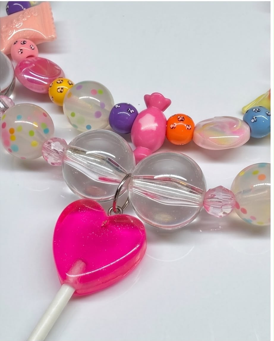 Lollipop – Bunte Statement-Halskette mit Lollipop-Anhängern | Einzelstück
