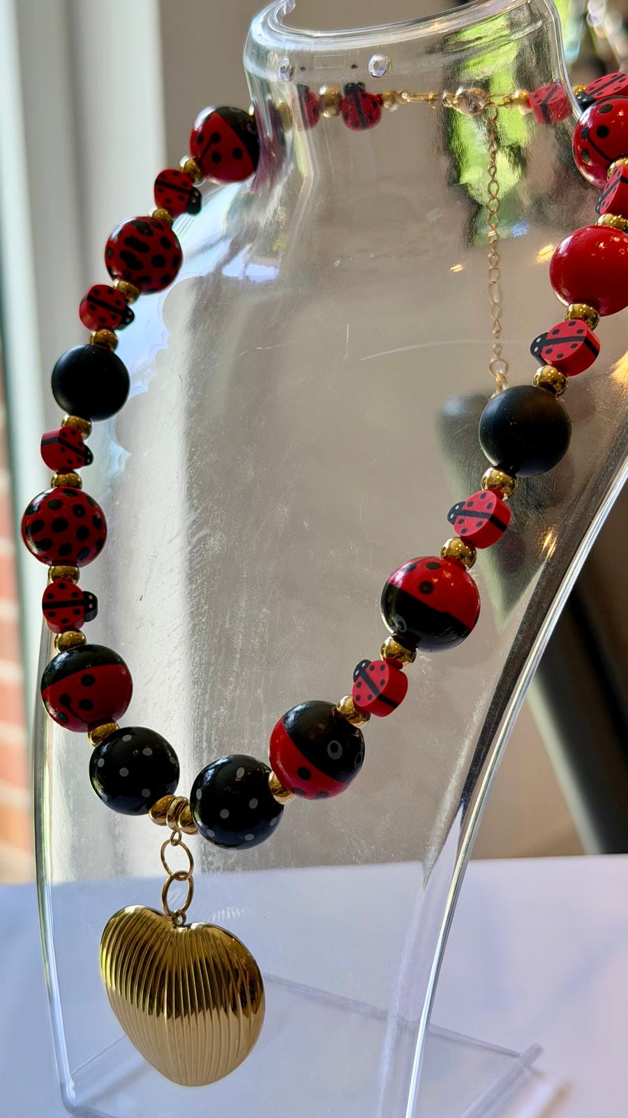 Lady Bug Handmade Necklace by Illari