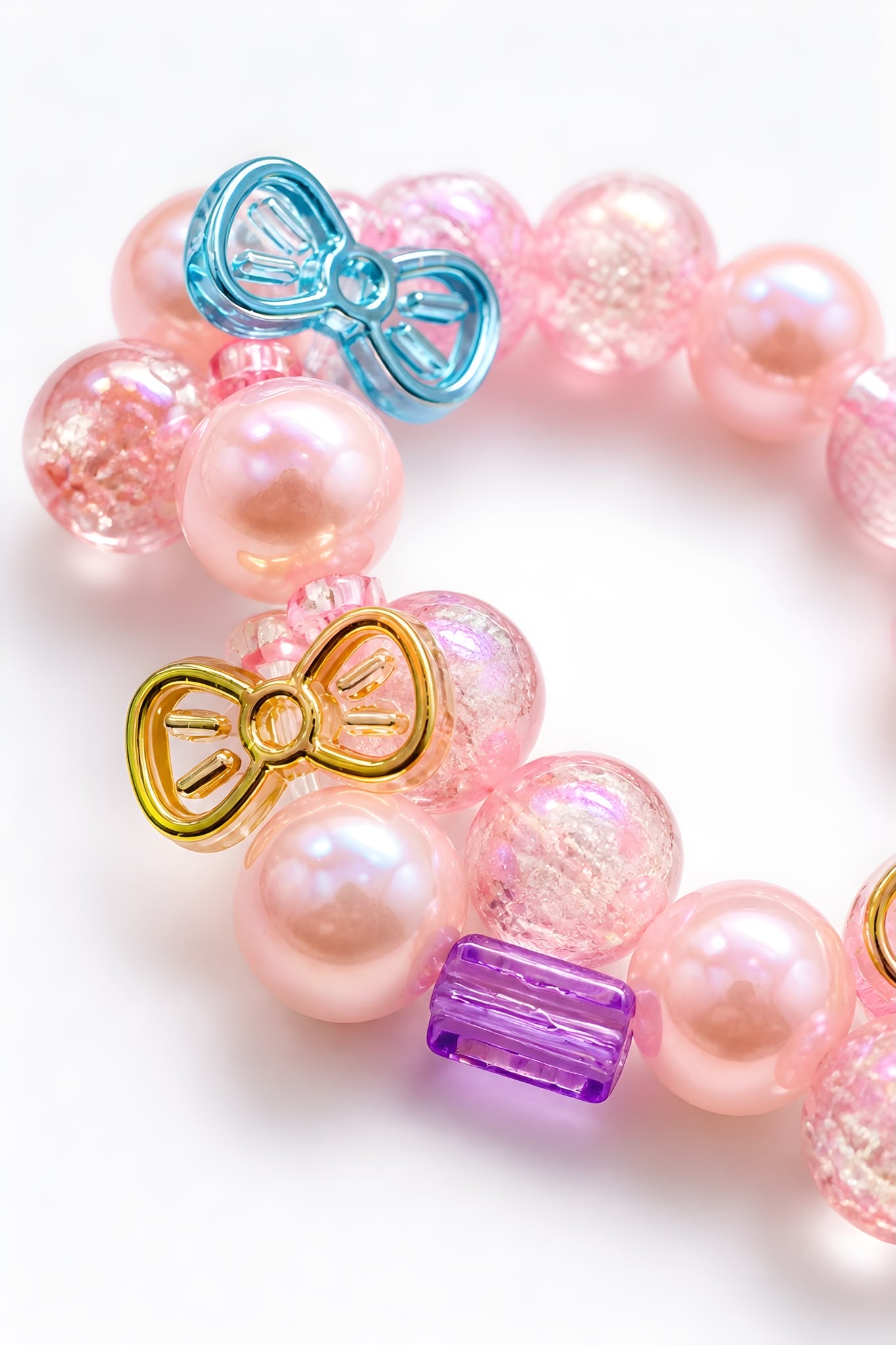 Bow Pearl – Rosa Statement-Halskette mit Schleifen | Einzelstück