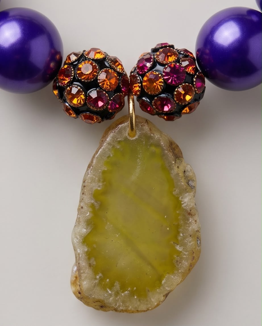 Purple Rain Handmade Agate Necklace by Illari