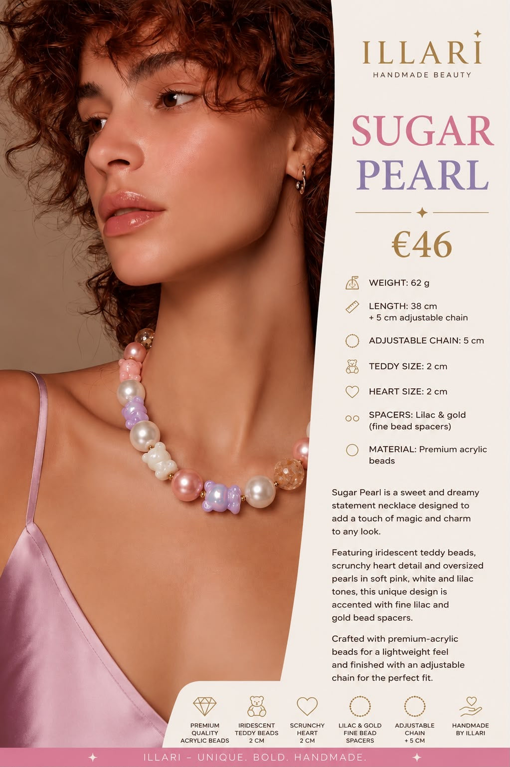 Sugar Pearl Handmade Statement Necklace by Illari