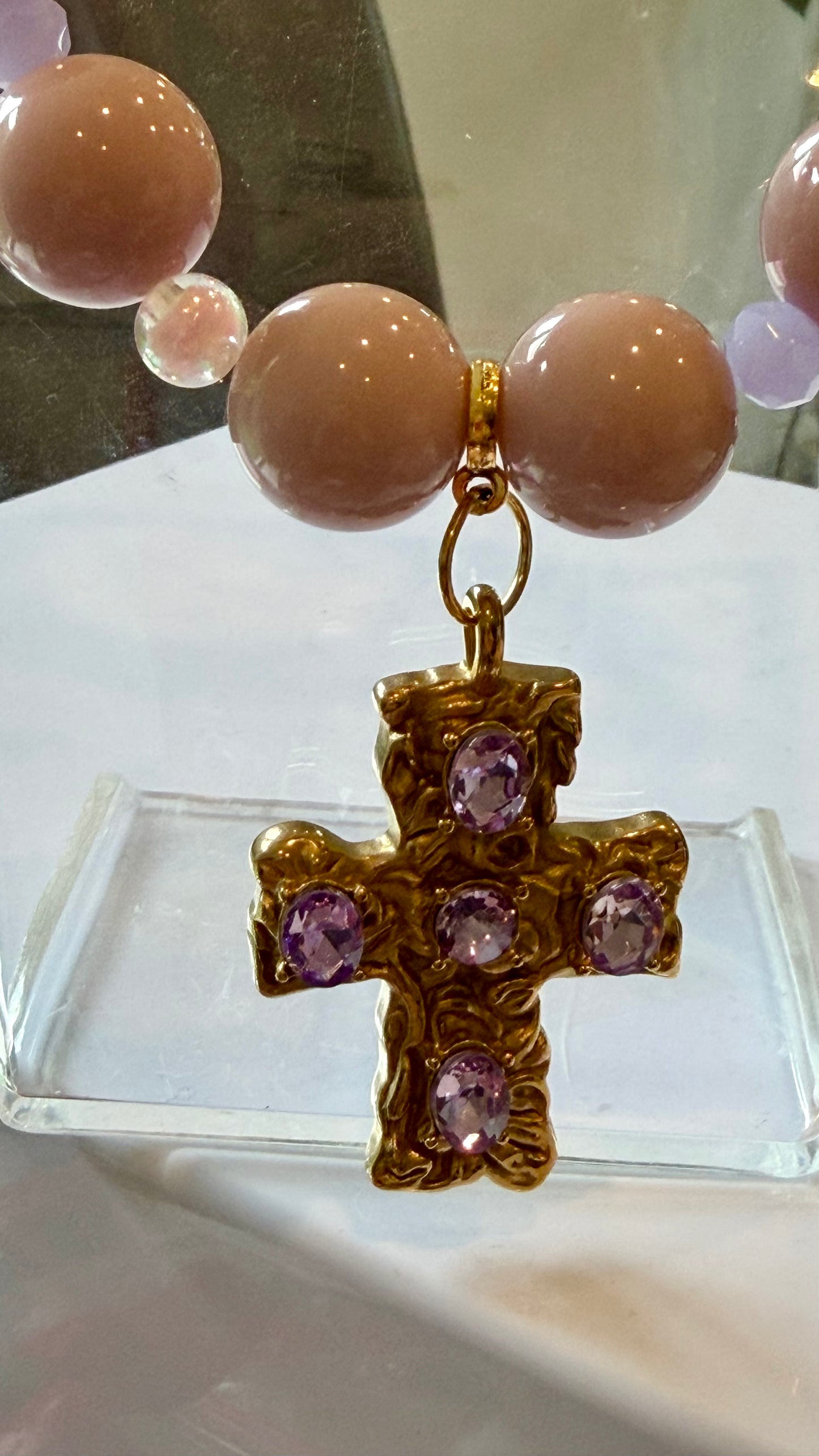 LILAC CROSS Handmade Necklace by Illari